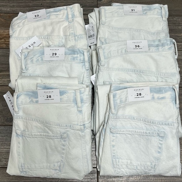 NWT $59.95 Pacsun Vintage Loose Jeans Bleach 28 30 31 36 Men's Ripped - Picture 3 of 14